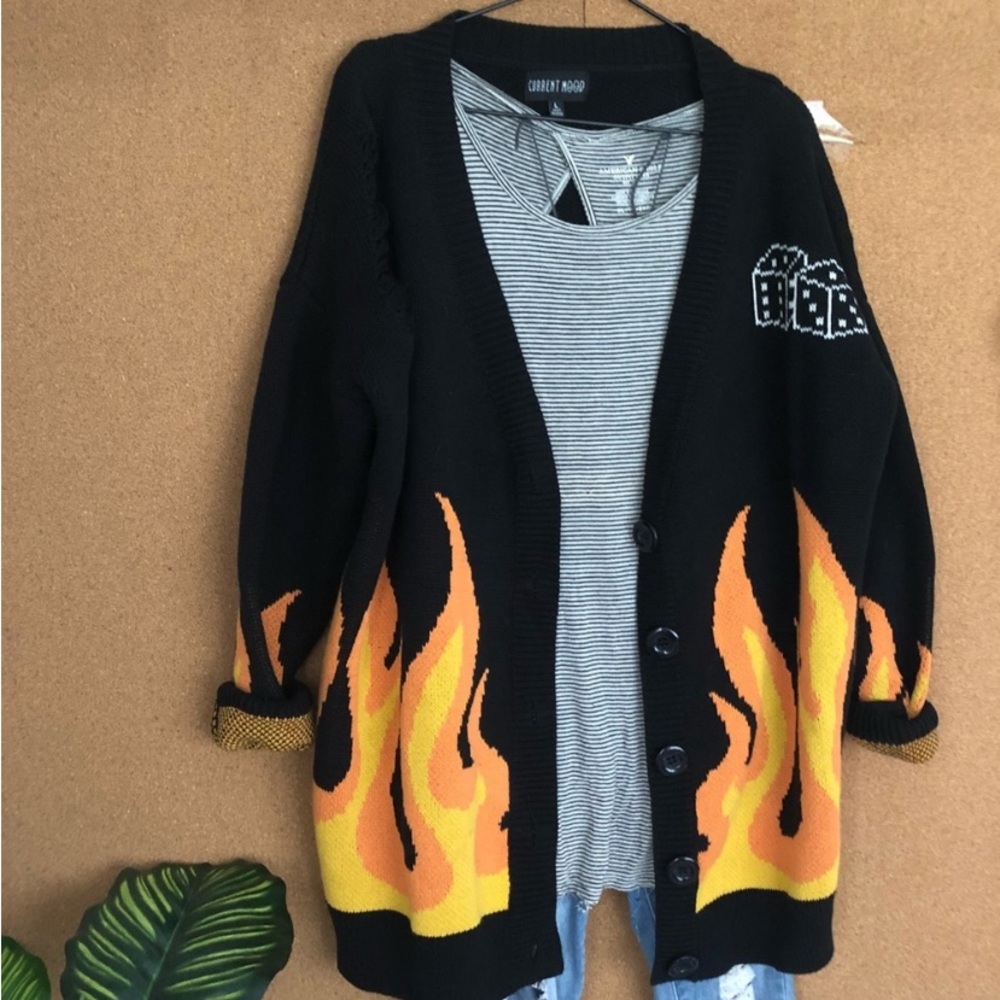 ISO! Not for sale!!!! Current Mood flames and dice cardigan